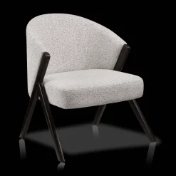 Wood and Fabric Accent Chair